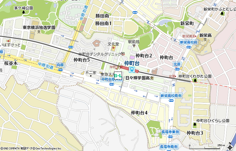 アイシティ仲町台店付近の地図